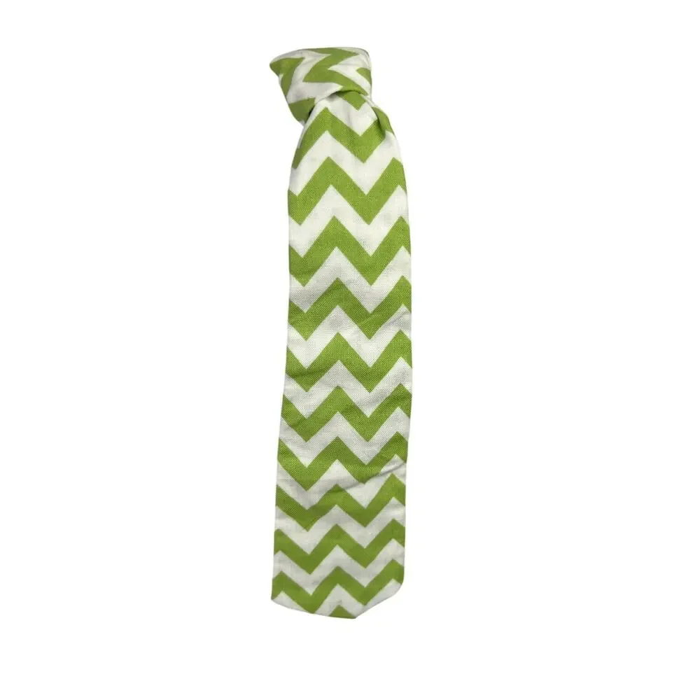 Boys Adjustable‎ Neckties Set of 2 Green White Polka Dots Chevron 2-5 Years Old
